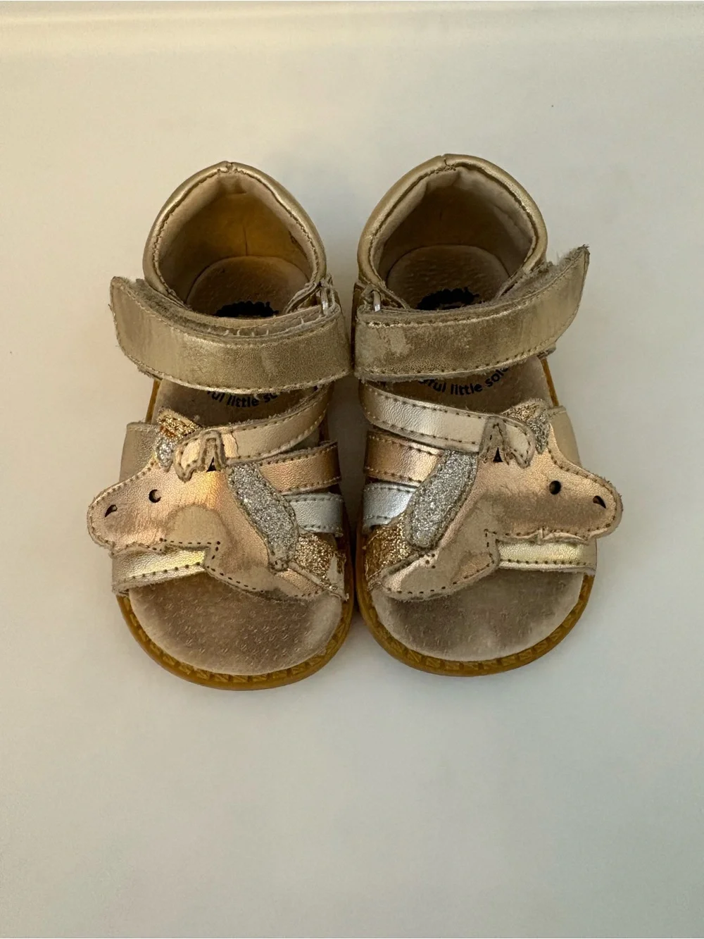 Livie & Luca metallic gold silver unicorn sandals PLAY size 4